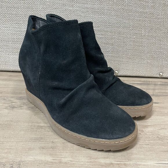 SOFFT AQUA 9M Boots SIRI Wedge Bootie Sneaker Ruching Suede Zip Waterproof - Picture 6 of 9